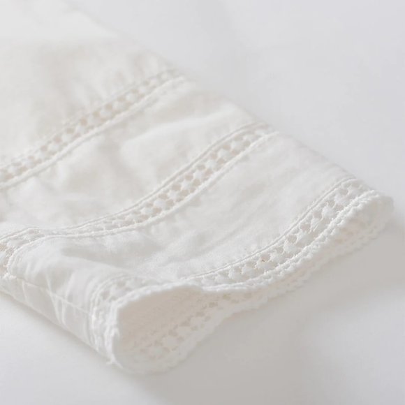 NEW — Simple Retro 100% Cotton Vintage White V-Neck Midi Victorian Dress - Picture 11 of 13